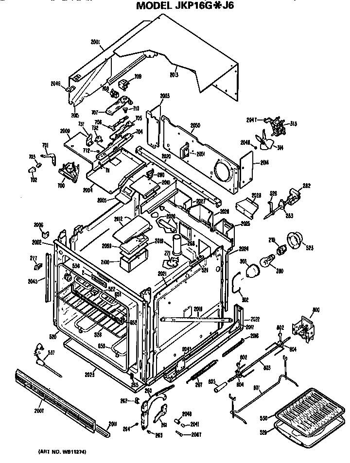 GE JKP16GJ6 oven diagram