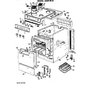 GE JAS01*J5 main body/cooktop/controls diagram