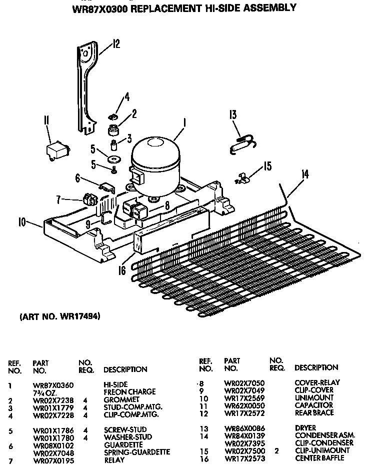 GE WR87X0300 unit parts diagram