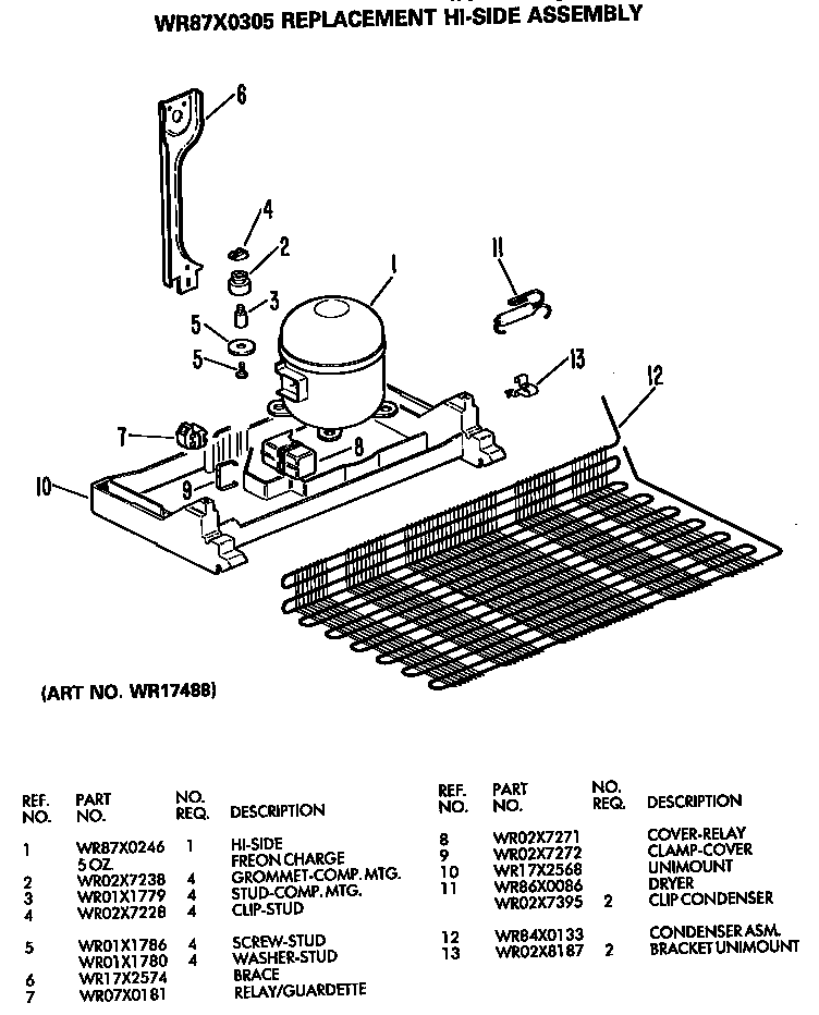 GE WR87X0305 unit parts diagram