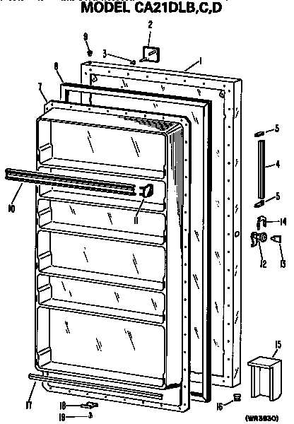 GE CA21DLB door diagram