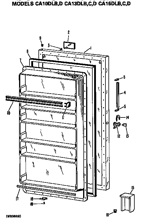 GE CA16DLB door diagram