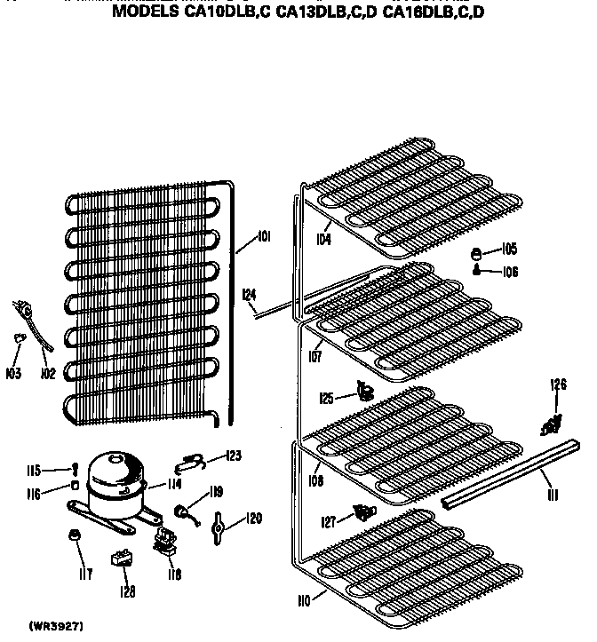 GE CA16DLB unit parts diagram