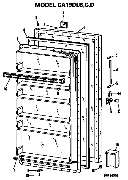 GE CA19DLB door diagram