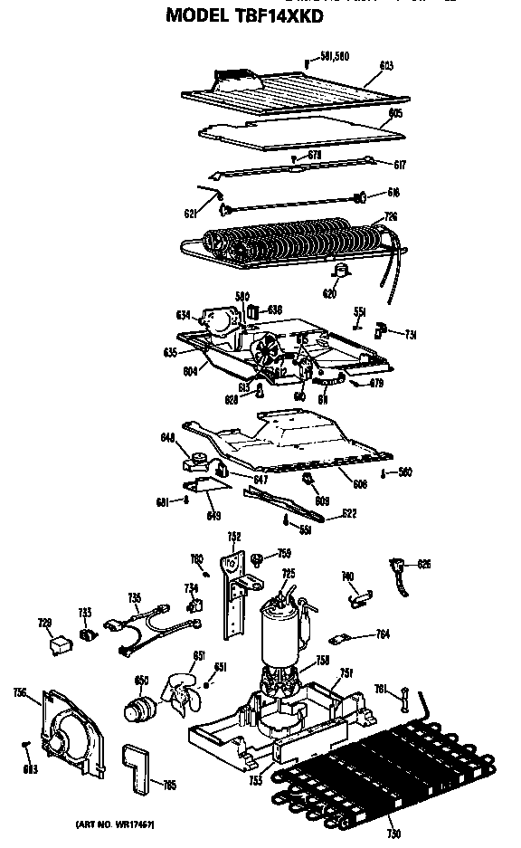 GE TBF14XKDR unit parts diagram