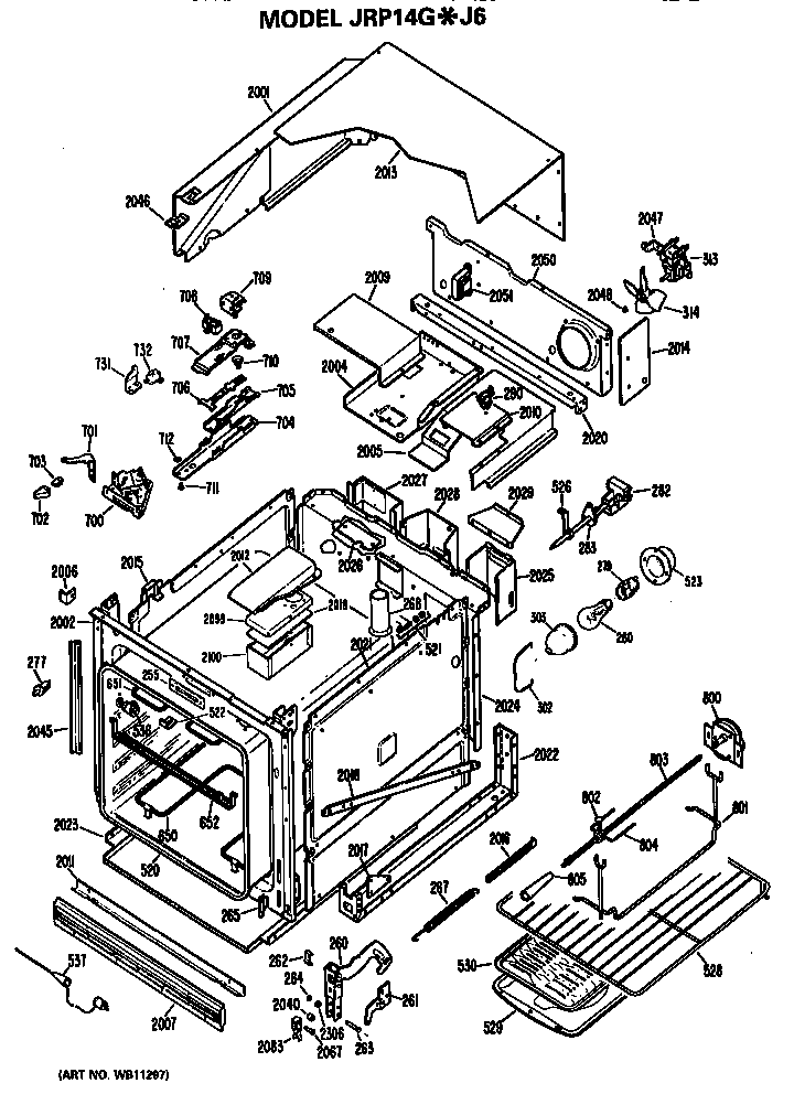 GE JRP14GJ6 oven diagram