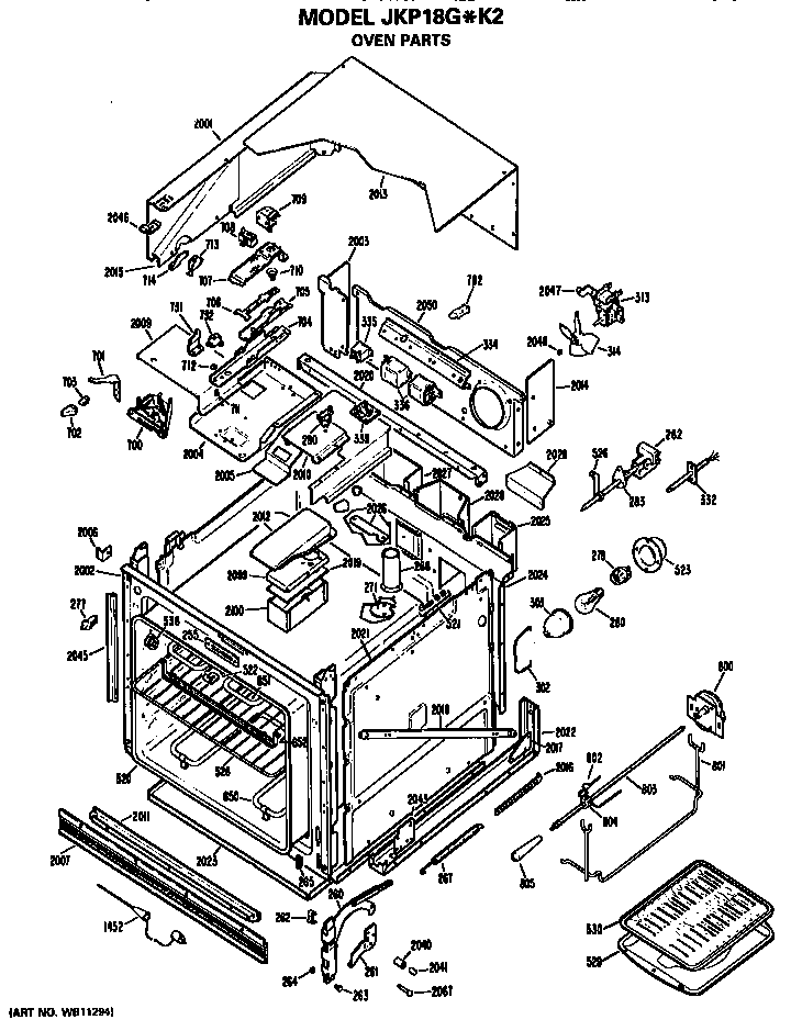 GE JKP18G*K2 main body diagram
