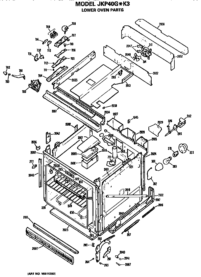 GE JKP40G*K3 lower oven diagram