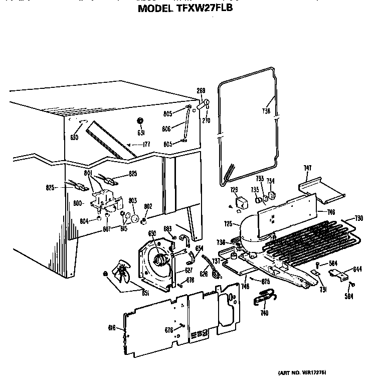 GE TFXW27FLB unit parts diagram