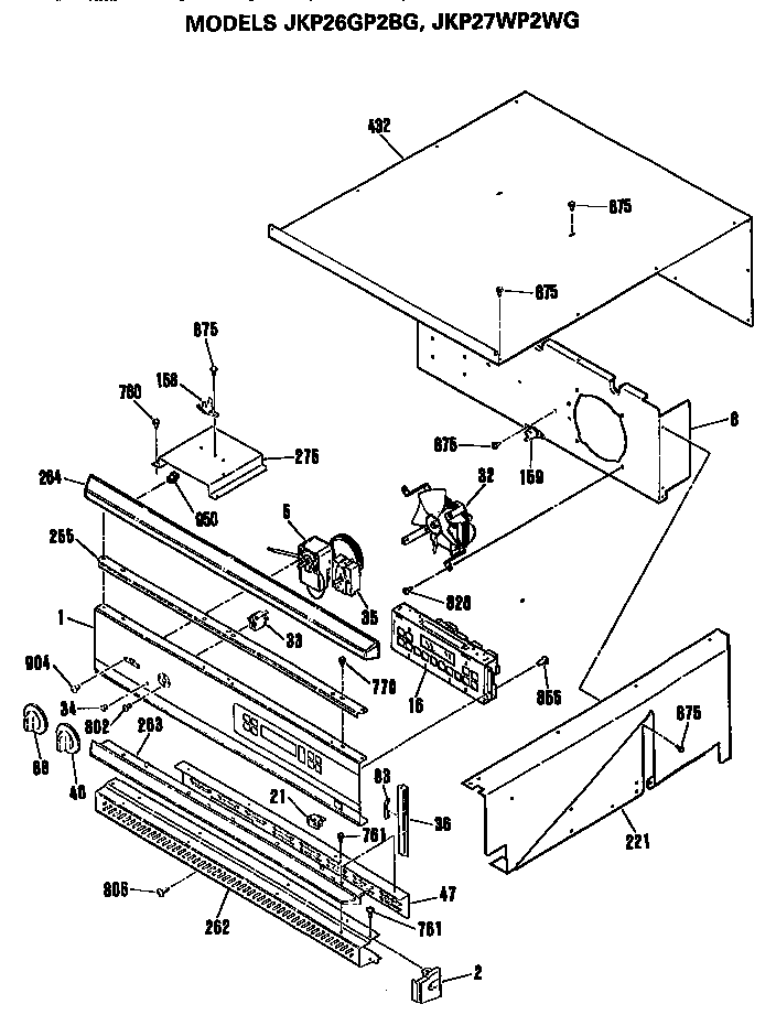 GE JKP27WP2WG control diagram