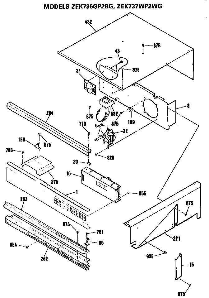 GE ZEK736GP2BG control diagram