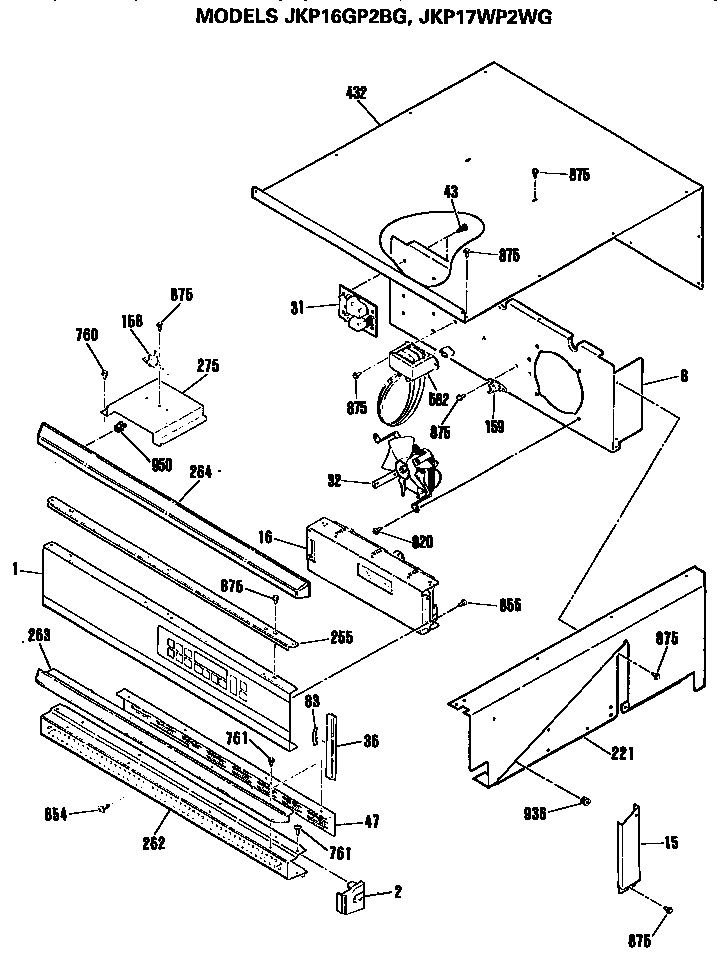 GE JKP17WP2WG control diagram