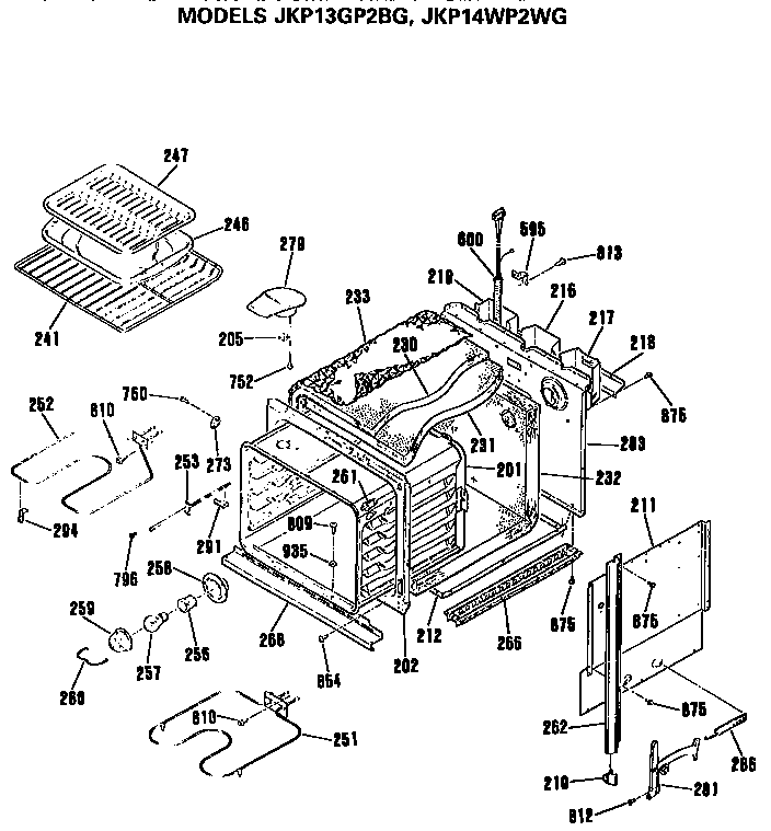 GE JKP13GP2BG oven diagram