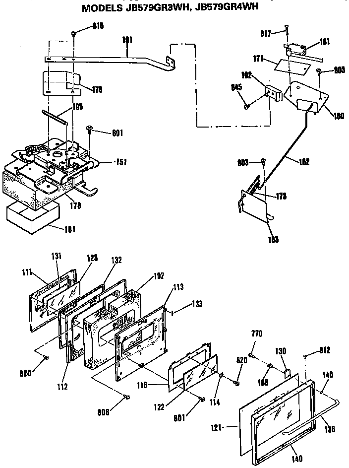 GE JB579GR3WH door diagram
