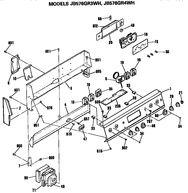 GE JB576GR4WH control diagram
