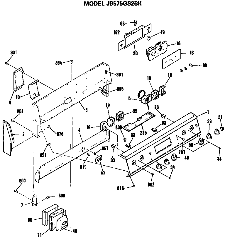 GE JB575GS2BK control diagram
