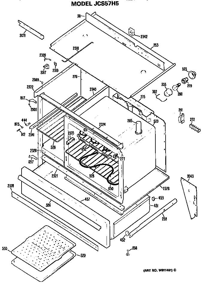GE JCS57H5 main body diagram