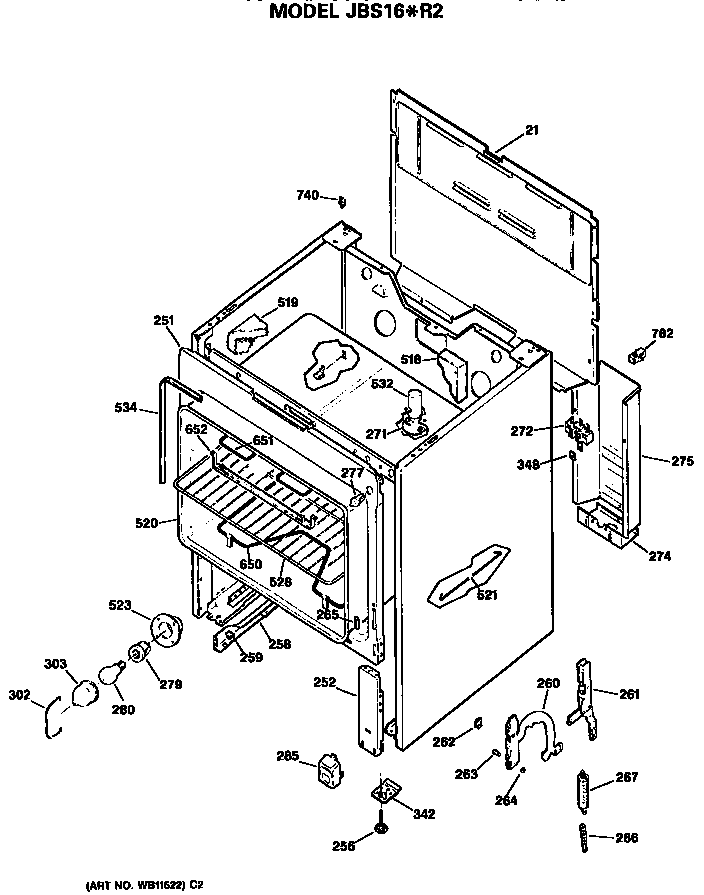 GE JBS16*R2 main body diagram