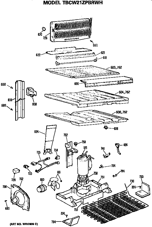 GE TBCW21ZPBRWH unit parts diagram