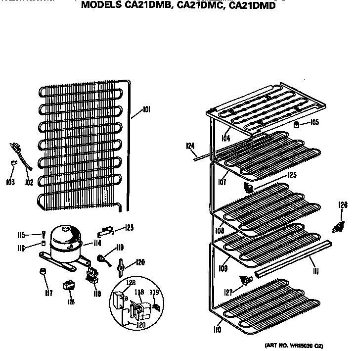 GE CA21DMC unit parts diagram