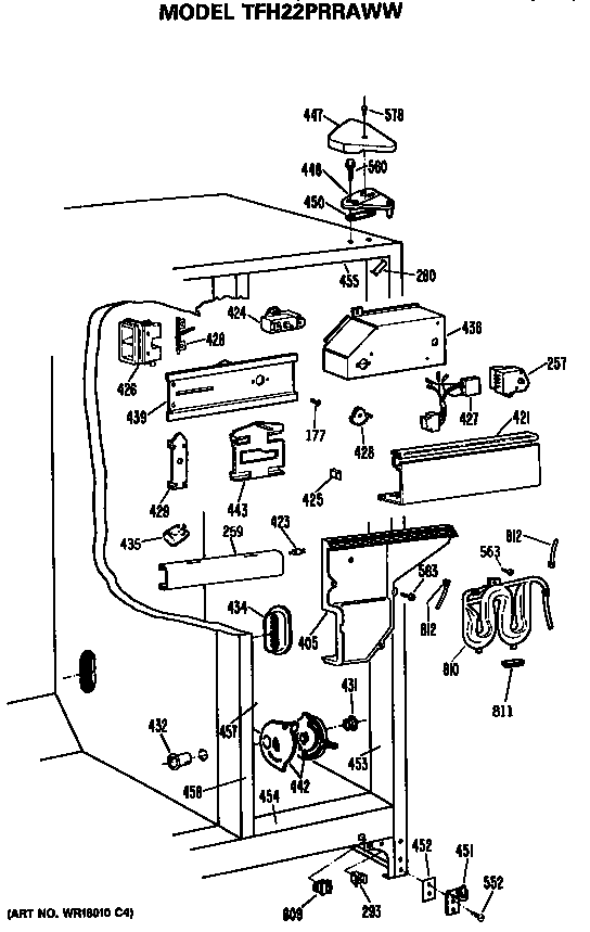 GE TFH22PRRAWW fresh food section diagram