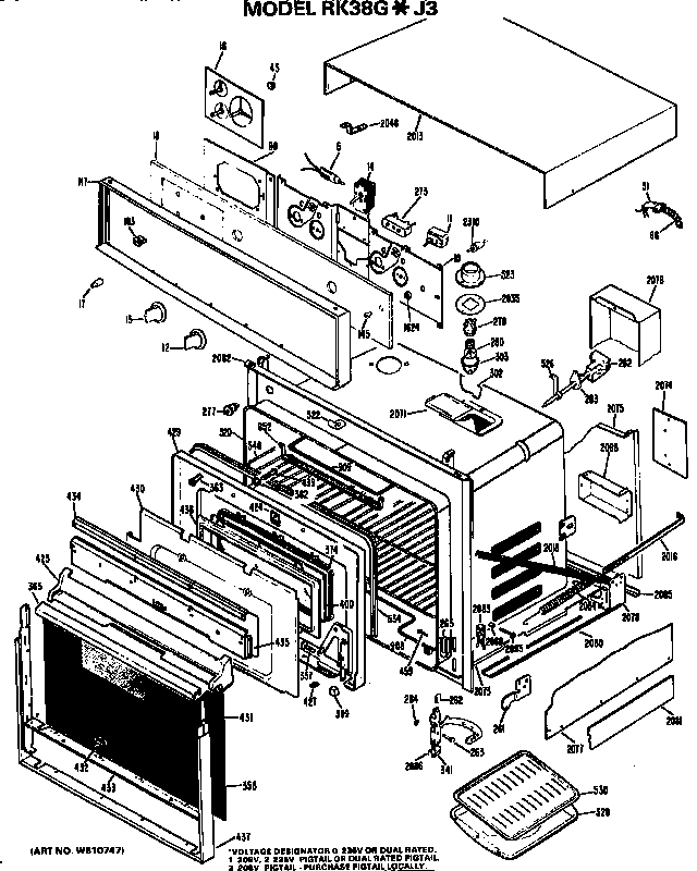 Hotpoint RK38G*J3 main body diagram