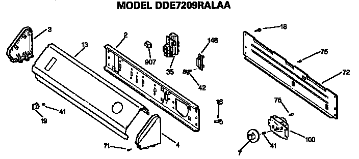 GE DDE7209RALAA backsplash diagram