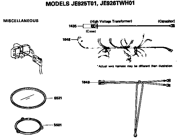 GE JE926TWH01 wiring material diagram