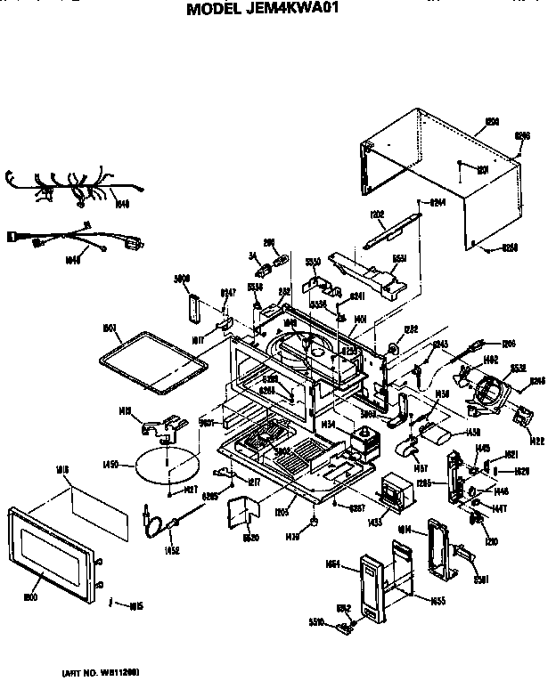 GE JEM4KWA01 microwave parts diagram