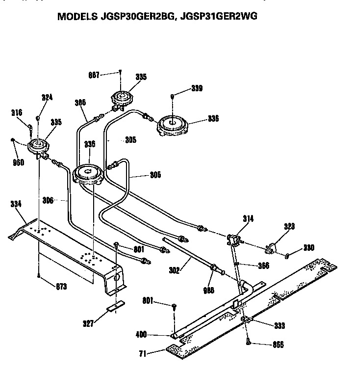 GE JGSP31GER2WG gas control system diagram