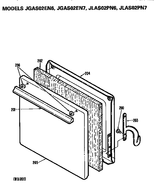 GE JGAS02EN7 door diagram