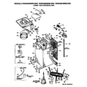 GE WWA8849RBLWW cabinet and suspension diagram