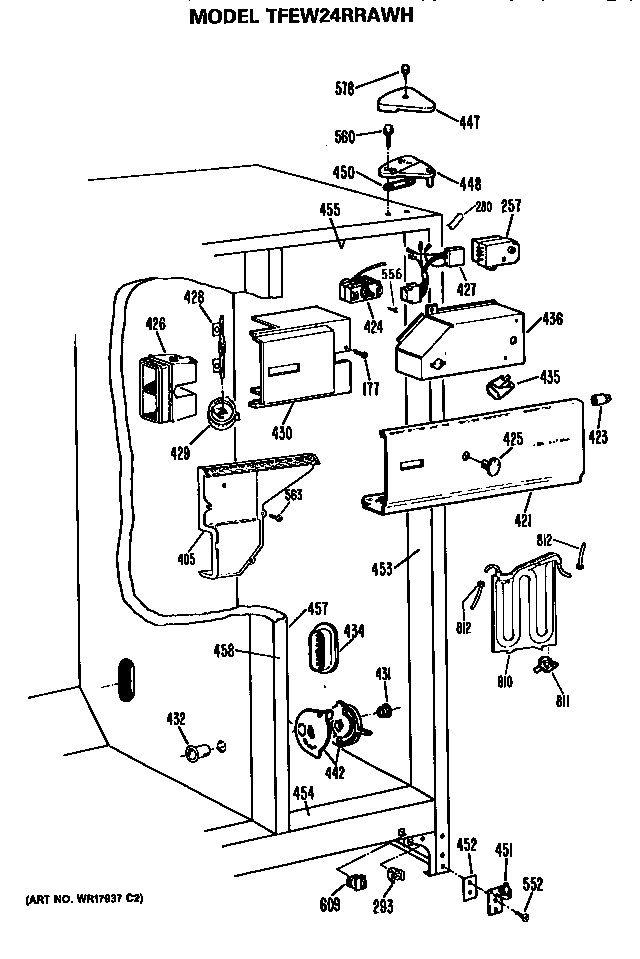 GE TFEW24RRAWH fresh food section diagram