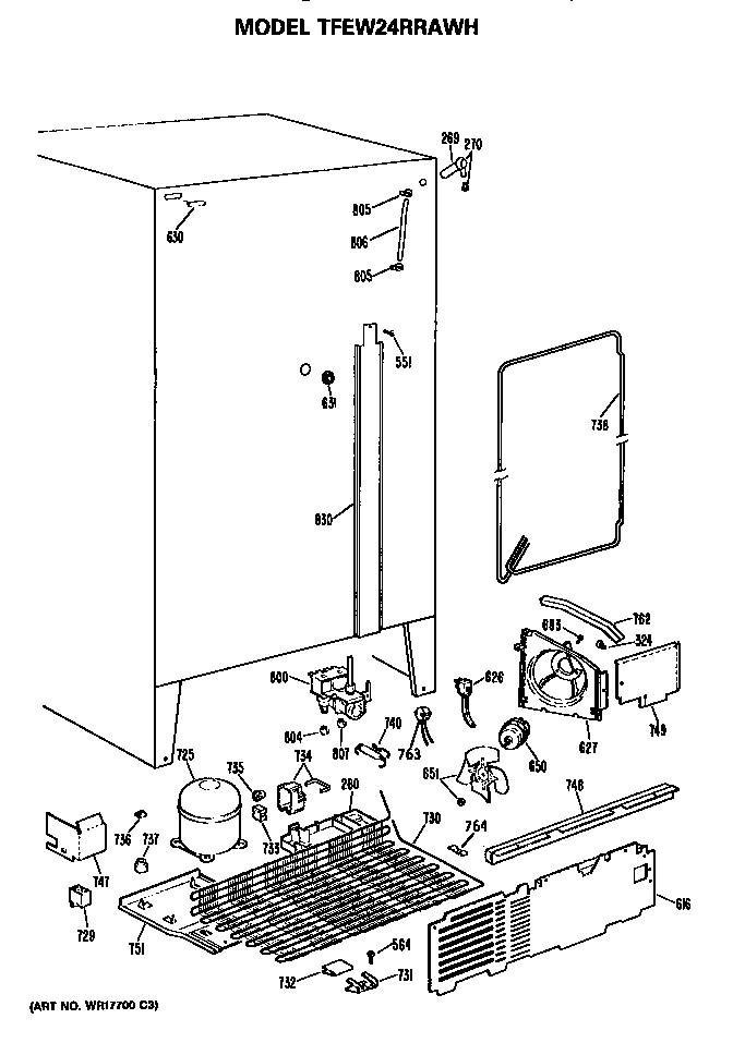 GE TFEW24RRAWH unit parts diagram
