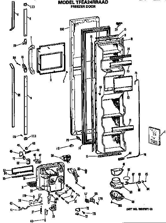 GE TFEA24RRAAD freezer door diagram