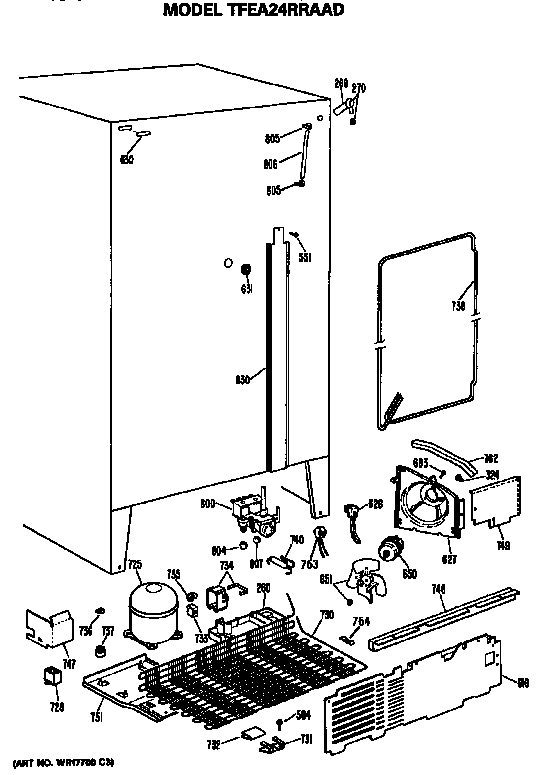 GE TFEA24RRAAD unit parts diagram