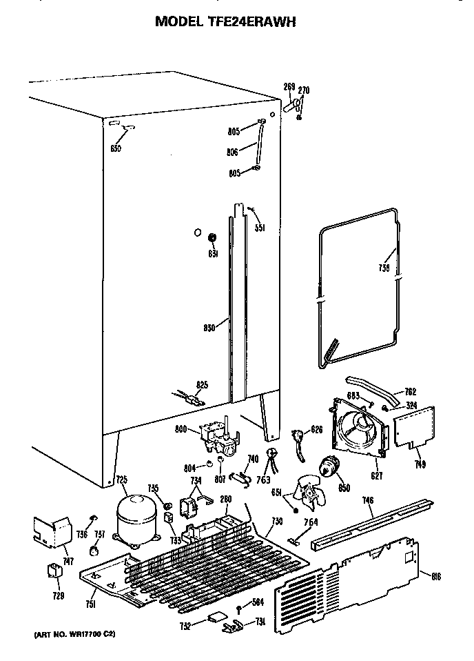 GE TFE24ERAWH unit parts diagram