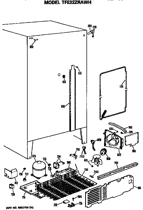 GE TFE22ZRAWH unit parts diagram