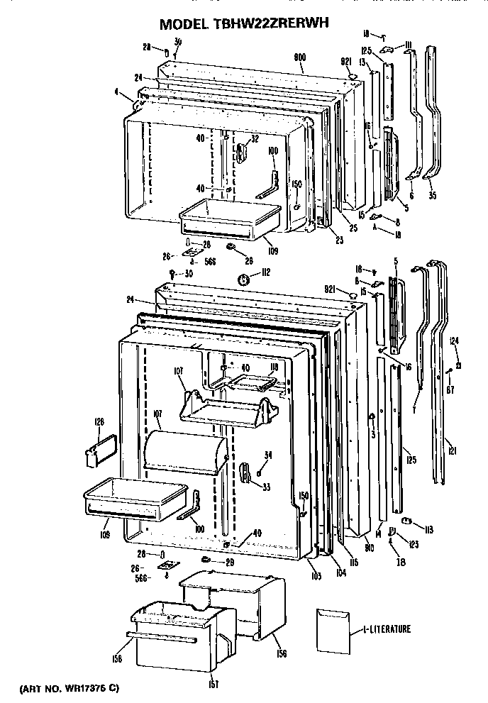 GE TBHW22ZRERWH doors diagram