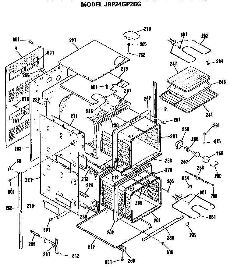 GE JRP24GP2BG ovens diagram