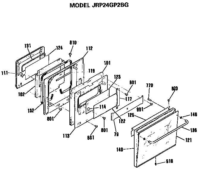 GE JRP24GP2BG door diagram
