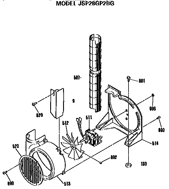 GE JSP28GP2BG exhaust diagram