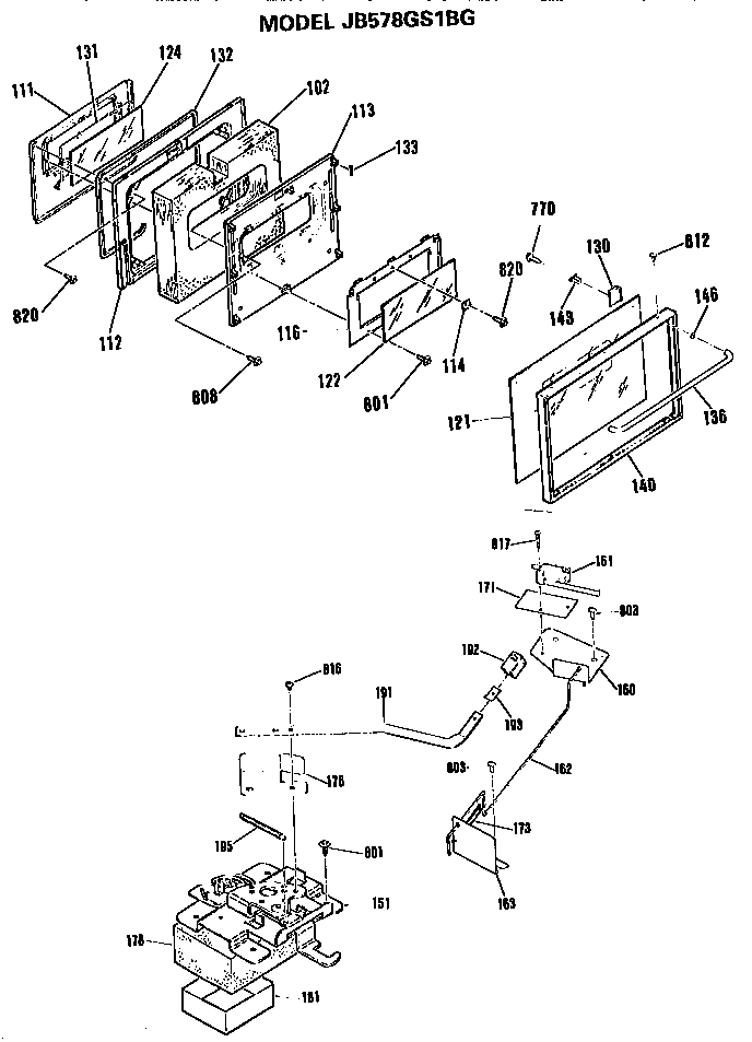 GE JB578GS1BG door diagram
