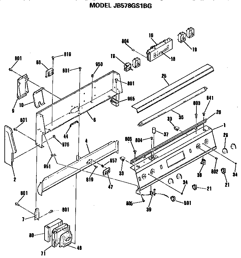 GE JB578GS1BG controls diagram