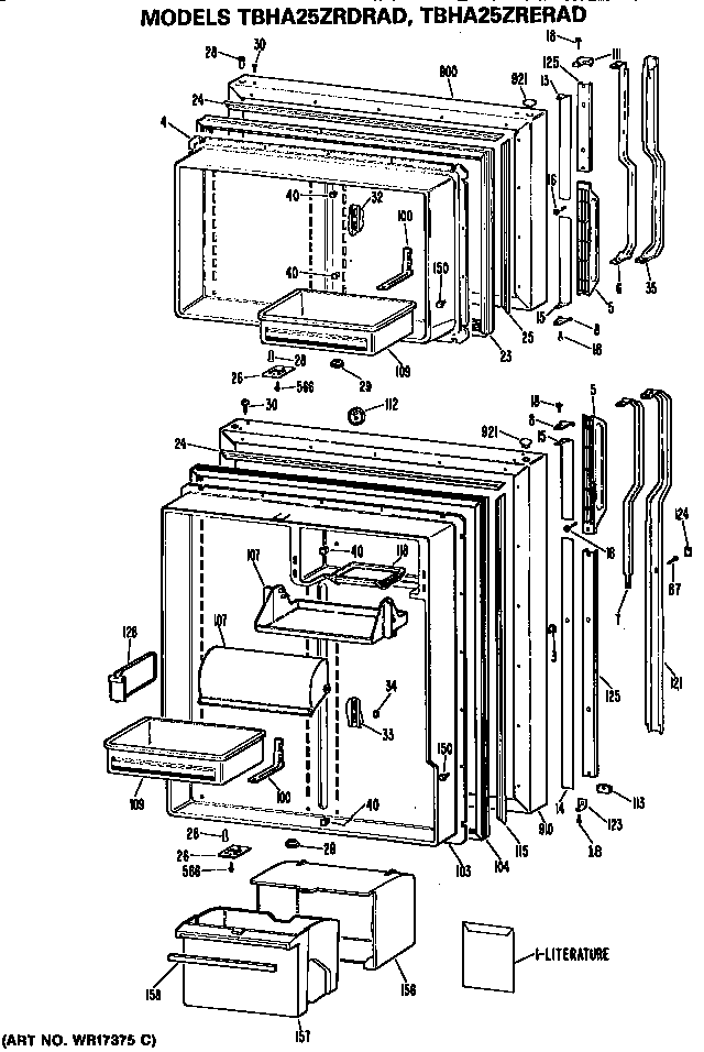 GE TBHA25ZRERAD doors diagram
