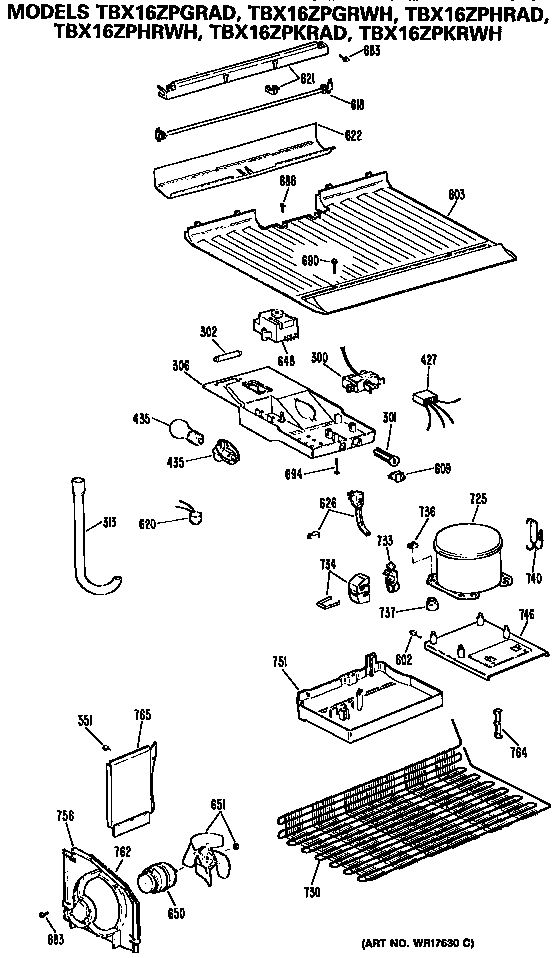 GE TBX16ZPKRWH unit parts diagram