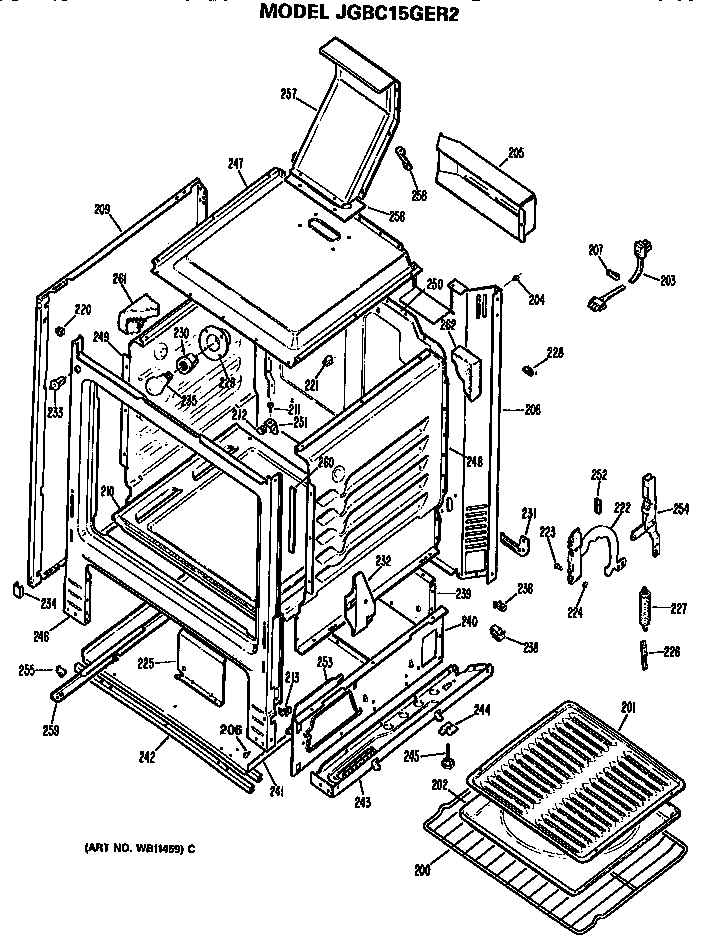 GE JGBC15GER2 main body diagram