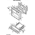 GE JGBC15GER2 door and broiler assembly diagram