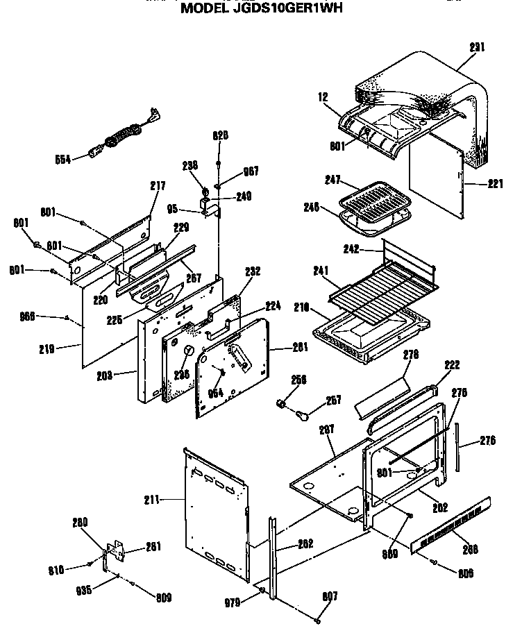 GE JGDS10GER1WH door assembly diagram