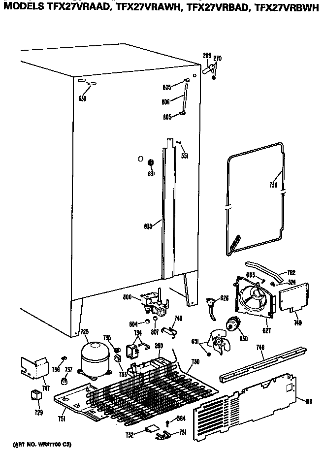 GE TFX27VRBAD unit parts diagram